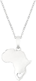 Africa Heart Map Necklace
