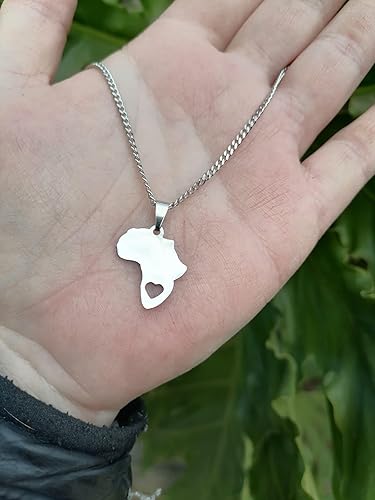 Africa Heart Map Necklace