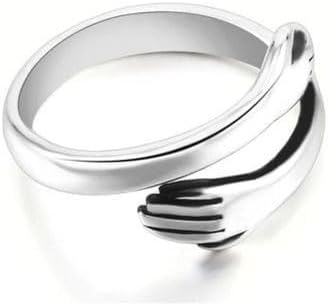 The Embrace Ring — Silver Hug Ring for Couples - Stainless steel