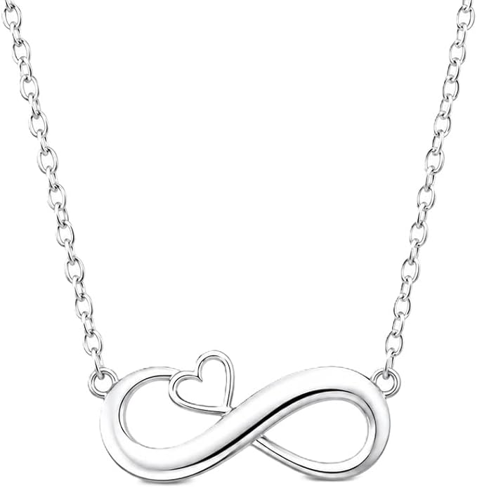 Jovel Nadora Infinity Heart Pendant Necklace – Stainless Steel