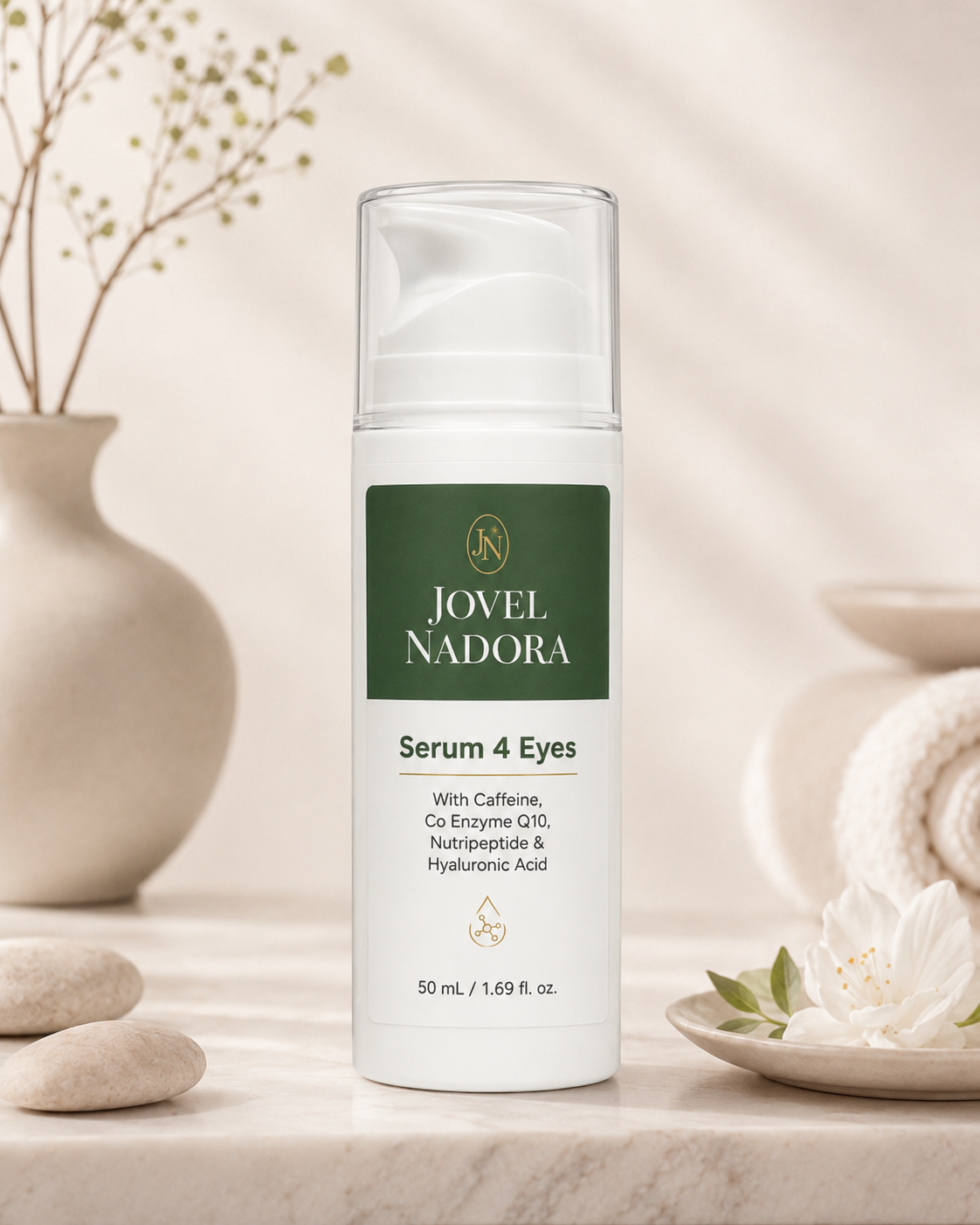 Jovel Nadora Serum 4 Eyes with Caffeine, Co Enzyme Q10, Nutri Peptide & Hyaluronic Acid — 50ml