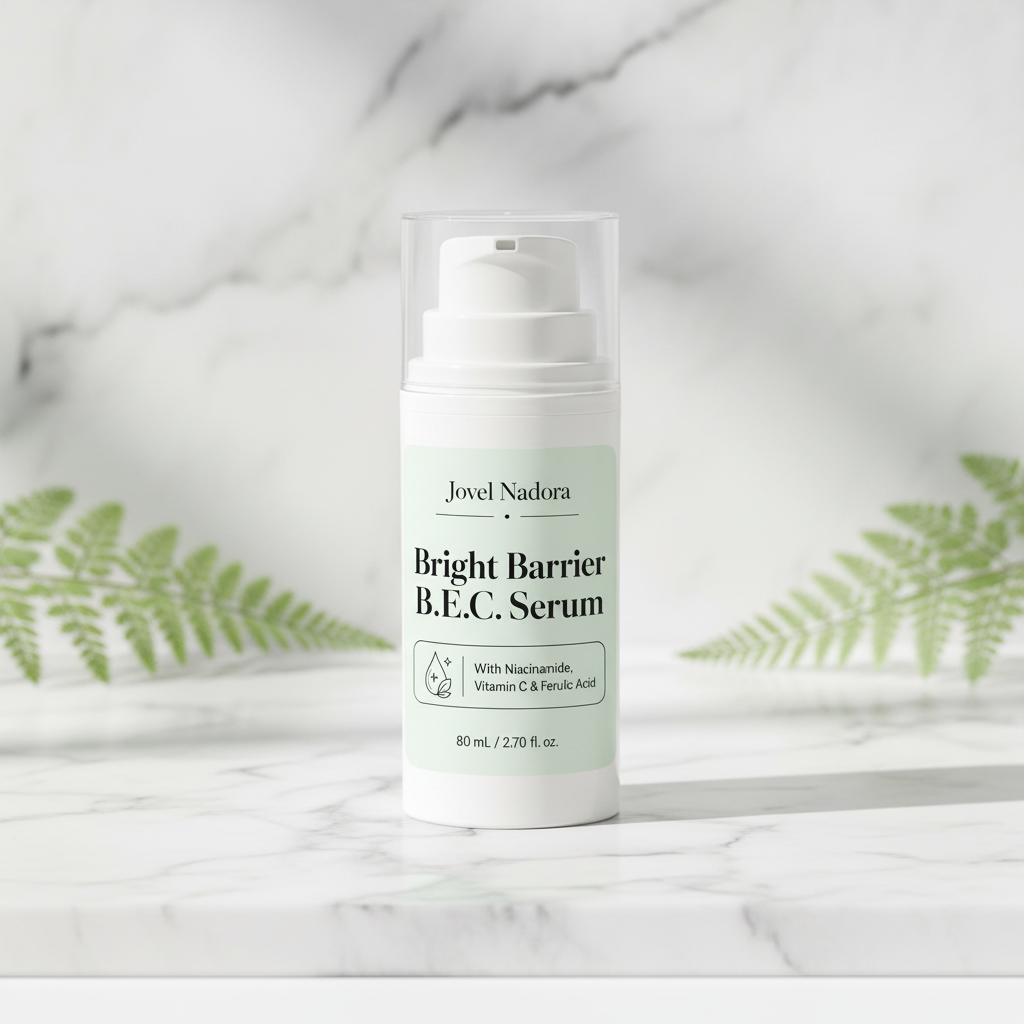 Jovel Nadora B.E.C. Serum on marble surface