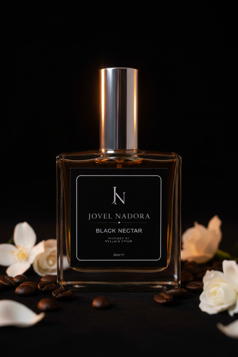 Black Nectar by Jovel Nadora — dark amber close-up editorial