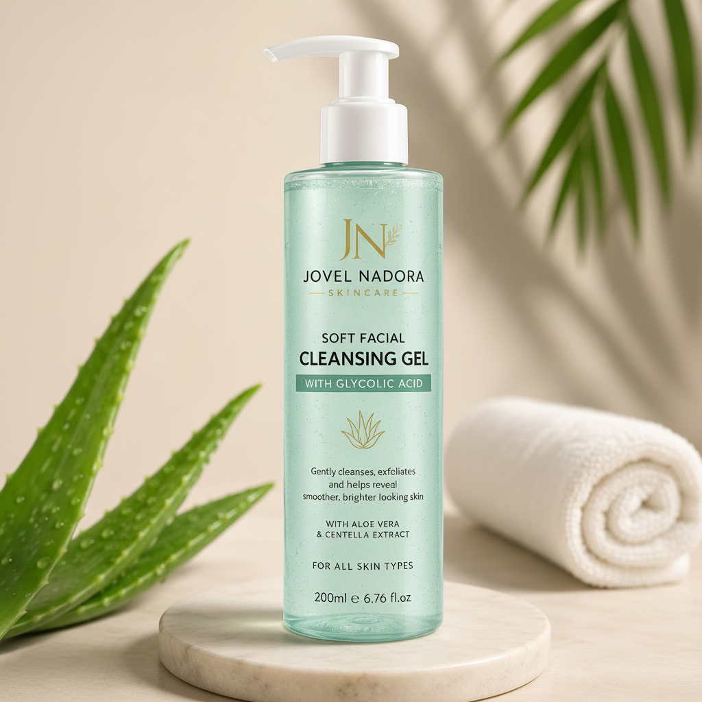 Jovel Nadora Soft Facial Cleansing Gel spa stone editorial