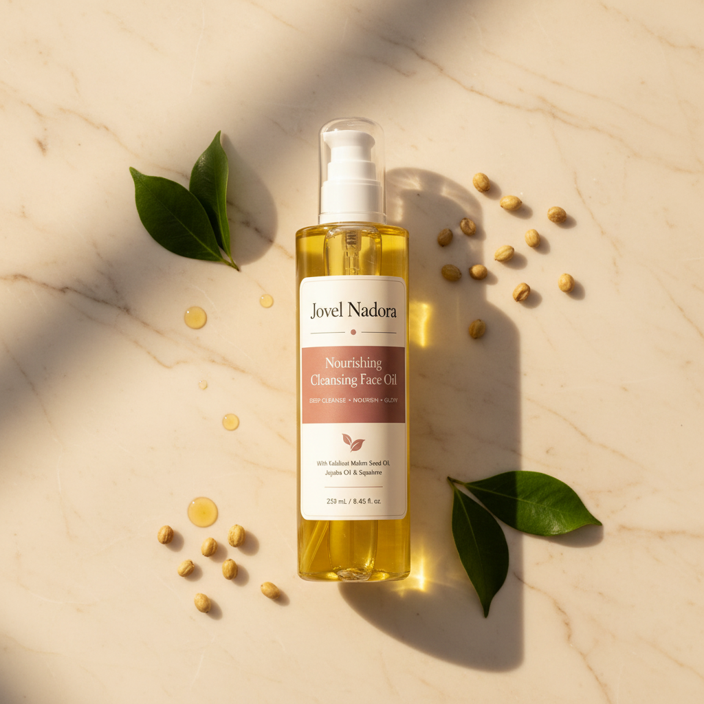 Jovel Nadora Cleansing Face Oil marble editorial