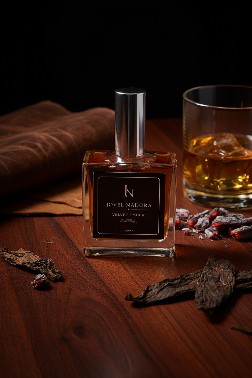 Velvet Ember by Jovel Nadora — mahogany leather editorial