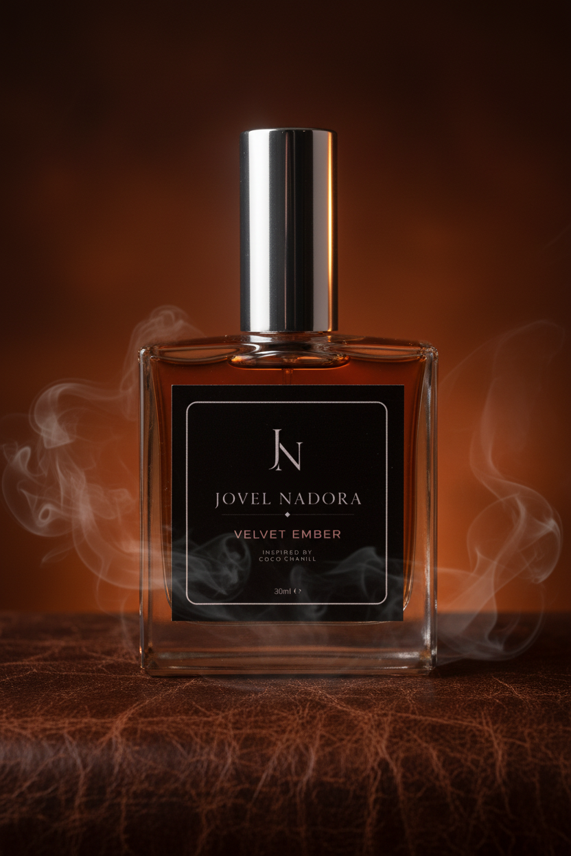 Velvet Ember by Jovel Nadora — cognac ember close-up editorial