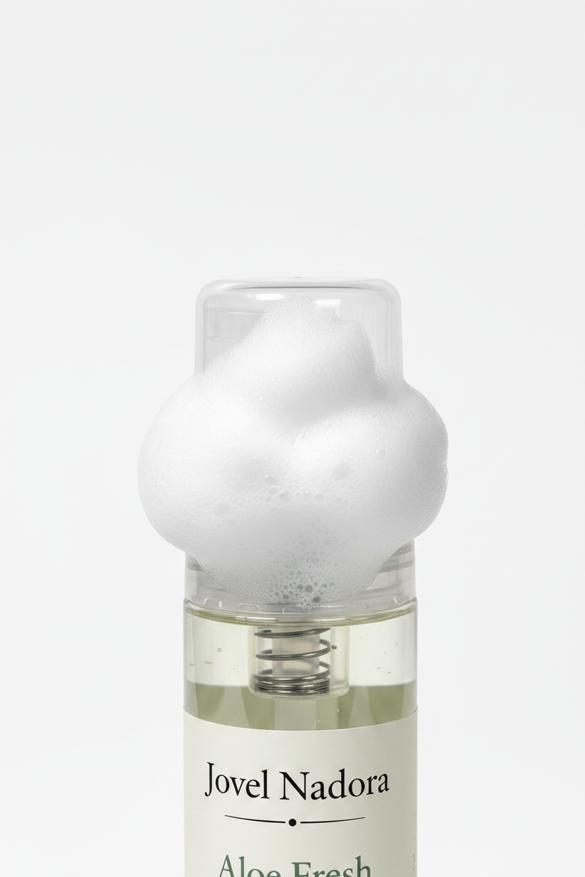 Jovel Nadora Aloe Fresh Cleansing Face Foam foaming pump close-up